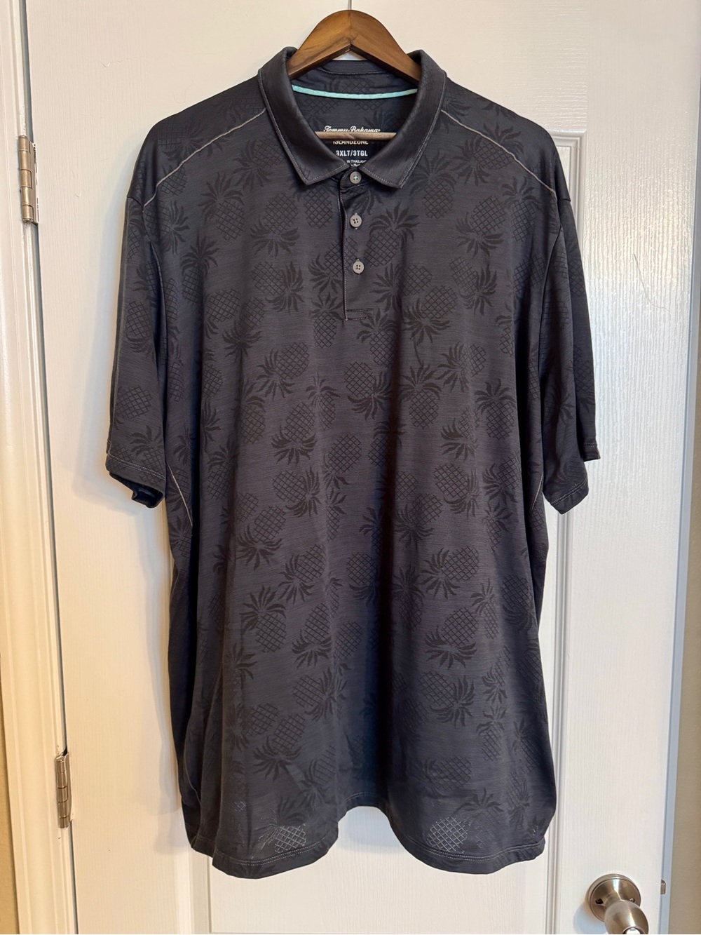 Tommy Bahama Black Jacquard Pineapple Polo